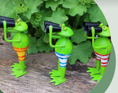 Frog Figurines with Binoculars
