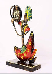 Handcrafted Rajasthani Tribal Musician Figurine – Colorful Metal Art Decor