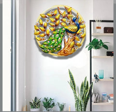 Handcrafted Metal Peacock Wall Art – Vibrant Decorative Wall Hanging for Home