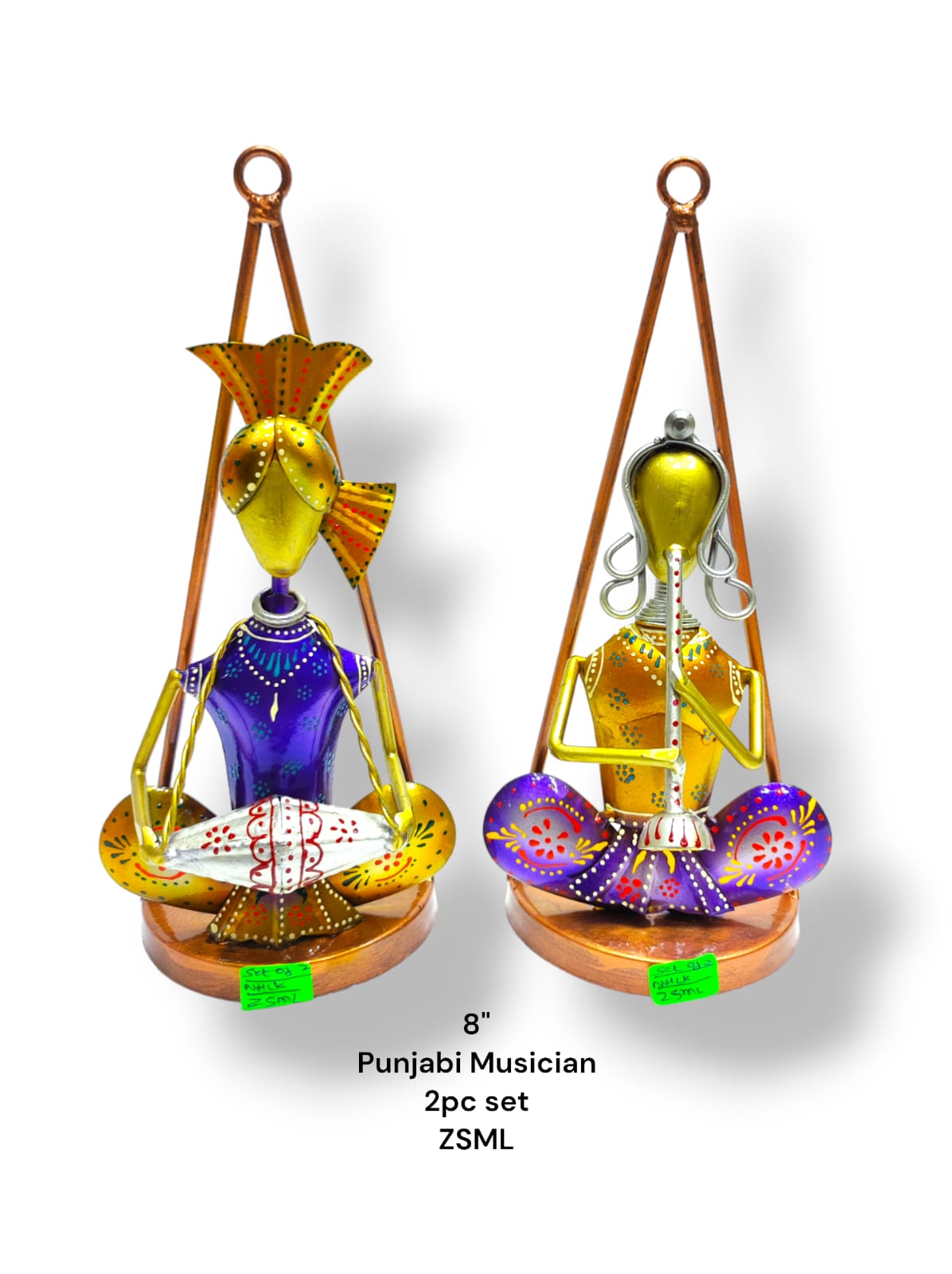 Handcrafted Punjabi Musician Metal Figurine