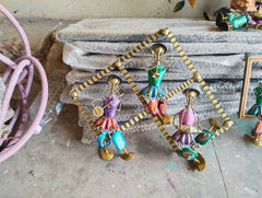 Handcrafted Tribal Musician Wall Hanging – Set of 3 in Diamond Frame