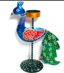 Handcrafted Peacock Metal Tealight Candle Holder – Ethnic Home Décor