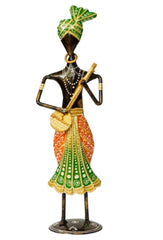 Handcrafted Tribal Musician Figurine – Metal Art Home Décor Statue