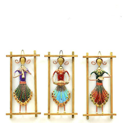 Handcrafted Rajasthani Musician Wall Hanging – 3 Pc Metal Art Set